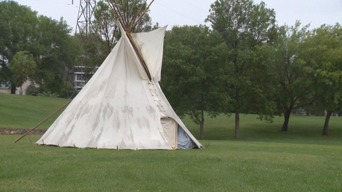 Chris Martell said the goal of the camp - which started when he erected a teepee on Tuesday in Victoria Park - is to help people heal from past injustices.