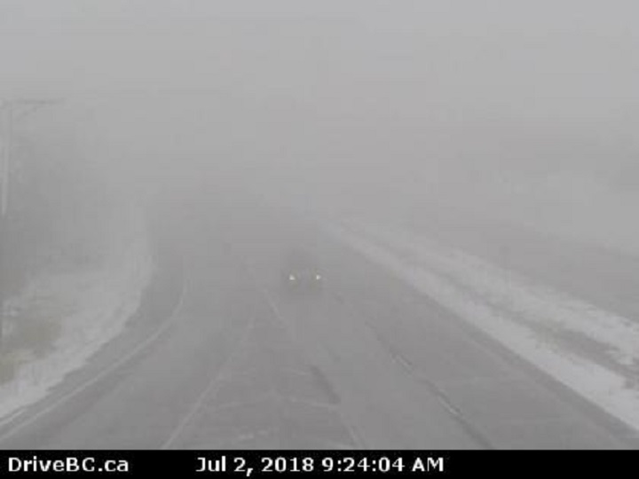 Wet, snowy conditions on Highway 97C this morning - Okanagan ...