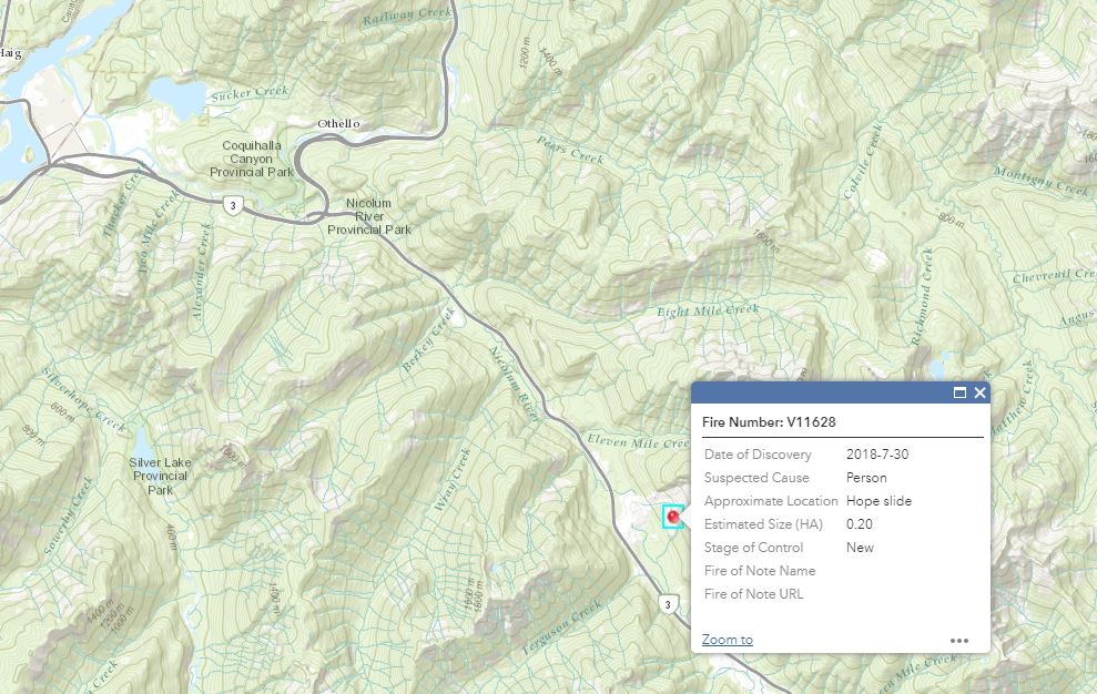 A wildfire has been brought under control by B.C. Wildfire Crews Monday evening near Hope. 