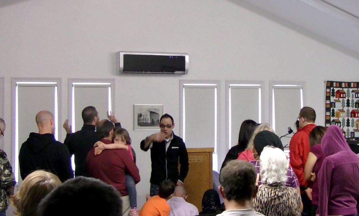 Dan Lirette speaks during a service at a community hall in Moncton, N.B. in this undated handout photo. A Moncton, N.B. man says he believes organized religion is moving in a new and better direction with the advent of house churches, groups of people who meet in living rooms and kitchens instead of parishes and pews. Dan Lirette says the traditional church system can make marginalized people feel unwelcome: like those living in poverty or struggling with addiction.THE CANADIAN PRESS/HO, Dan Lirette.