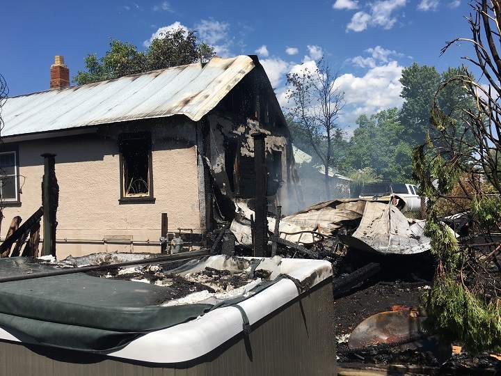 The rear of home was seriously damaged by the fire.
