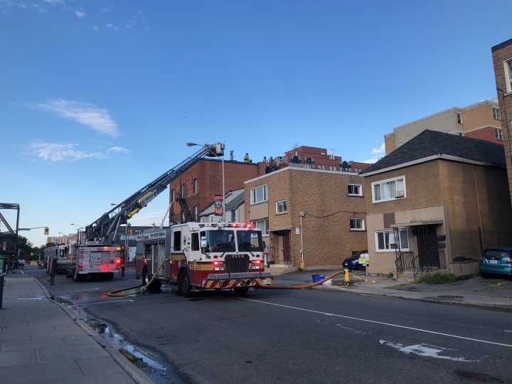 Firefighters battle residential rooftop deck fire in ByWard Market