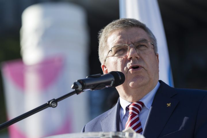 International Olympic Committee (IOC) president German Thomas Bach speaks during the celebration of the Olympic Day at the Olympic Museum, on Friday, June 22, 2018, in Lausanne, Switzerland.  EPA/CYRIL ZINGARO.