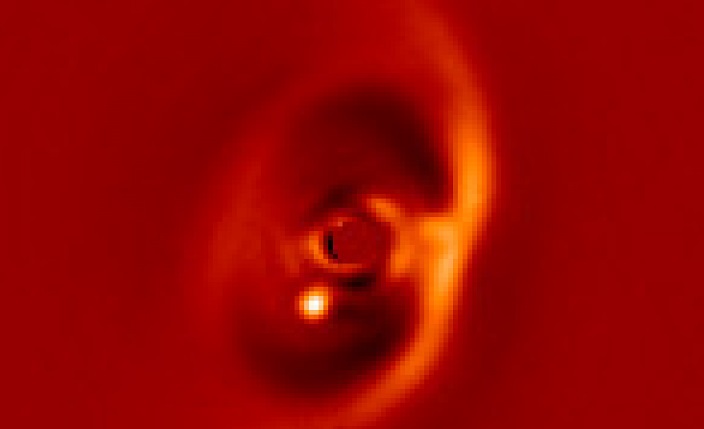 . The planet, known as PDS 70b, was discovered by the European Southern Observatory's Very Large Telescope in Chile and its planet-finding instrument, SPHERE.