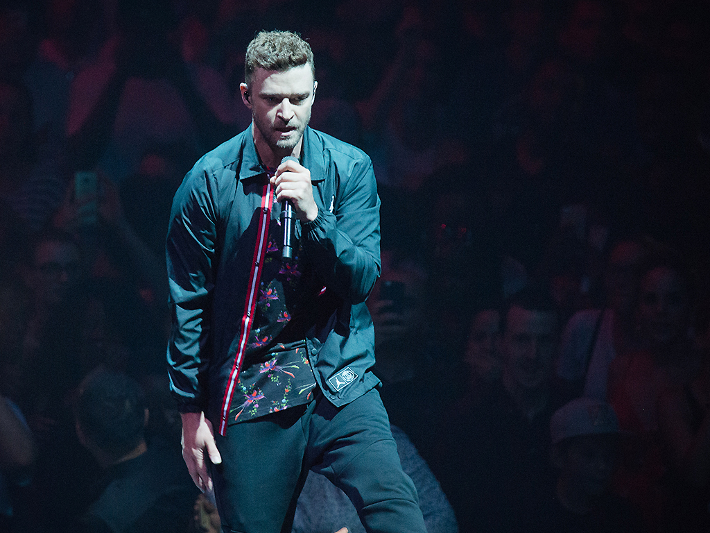 Justin Timberlake performs at AccorHotels Arena on July 3, 2018 in Paris, France.