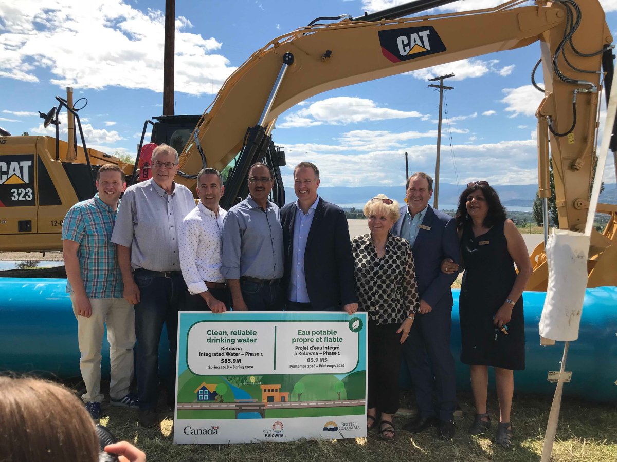 Federal, provincial and municipal politicians gathered on Wednesday at a ground-breaking ceremony for the first phase of a water improvement project in Kelowna.