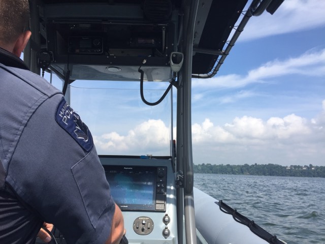 Hamilton Police Marine Unit conducting safety checks.