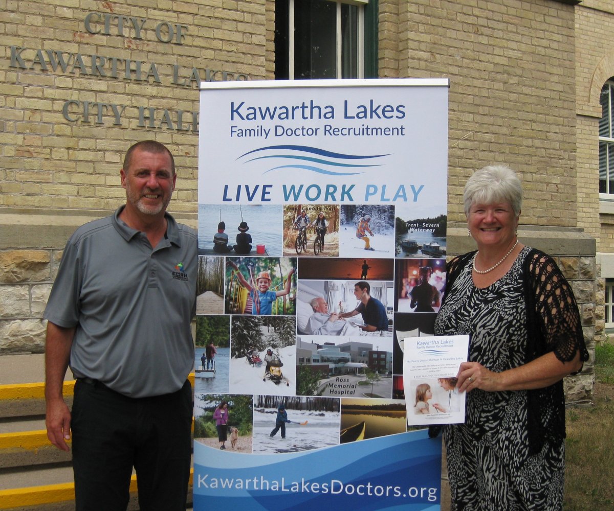 City of Kawartha Lakes Mayor Andy Letham with KLHCI president Barb van der Veen.