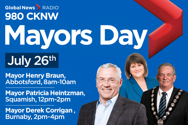 Listen live on Thursday to hear three Lower Mainland mayors co-host CKNW with your favourite hosts. 
