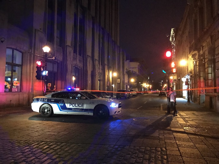 Montreal police are investigating after gunshots were fired in Old Montreal. Saturday, July 14, 2018.