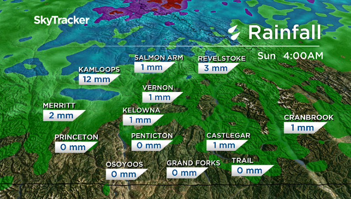 No significant rain is in the Okanagan forecast ahead.