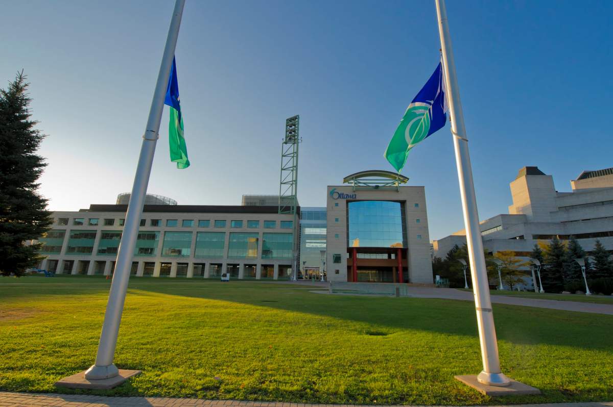 The modern section of Ottawa City Hall is seen at dusk from Laurier Avenue September 25, 2011.