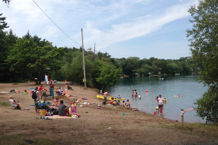 Chocolate Lake Beach is a popular spot for swimmers and boaters in Halifax.
