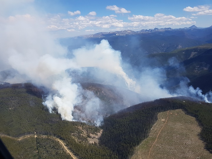 The Placer Mountain fire burning south of Princeton, B.C., is estimated at 828 hectares.
