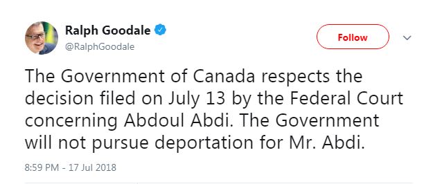 ‘He’s overwhelmed, but he’s happy’: Abdoul Abdi’s sister pleased deportation process halted - image