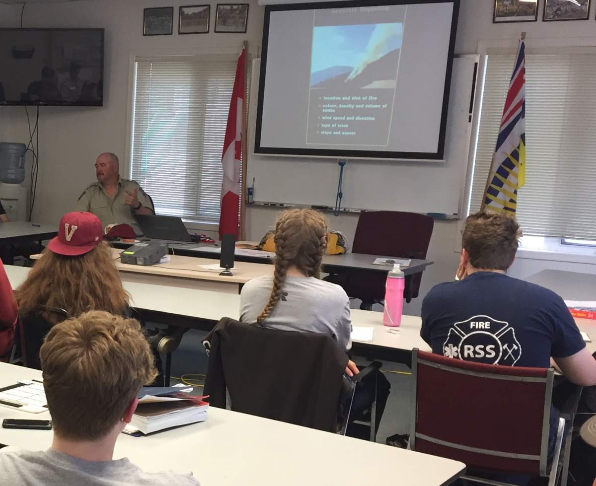 Along with outside learning, class time was also part of the Rutland Senior Secondary firefighting program.