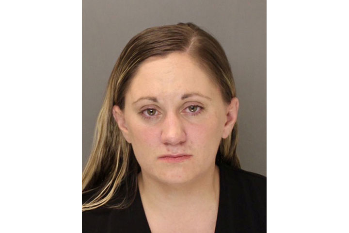 Samantha Whitney Jones, 30, is shown in this undated booking photo in New Britain Township, Pennsylvania, U.S., provided July 16, 2018.  