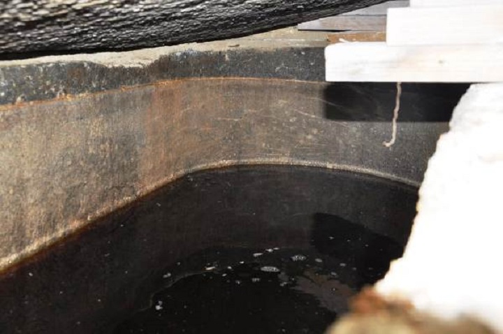 Sewage found in the sarcophagus.