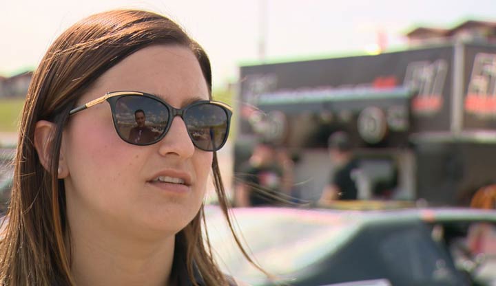 Shantel Kalika, from Prince Albert, is the only woman racing in the NASCAR Pinty’s Series and the first female from Saskatchewan.