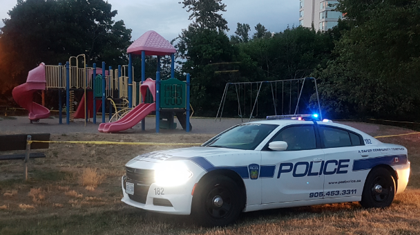 Police say a child was poked by a needle found in a Mississauga park Friday evening.
