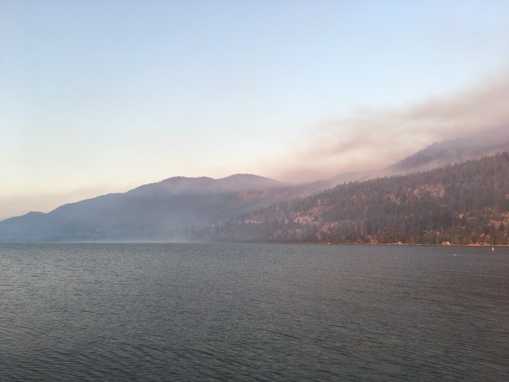 Wildfire smoke blankets the Okanagan Valley on Monday, July 22.