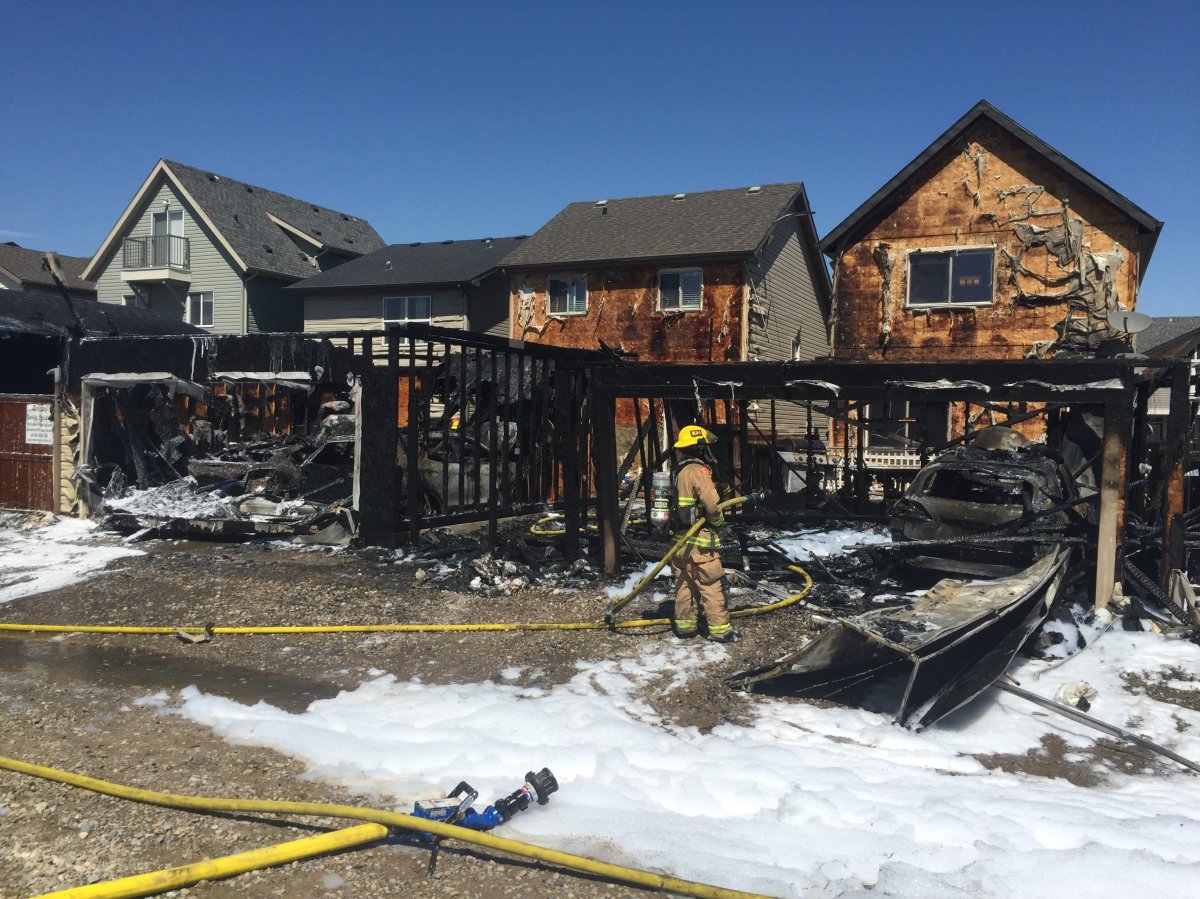 At least two homes are destroyed after a fire in northeast Calgary Saturday.