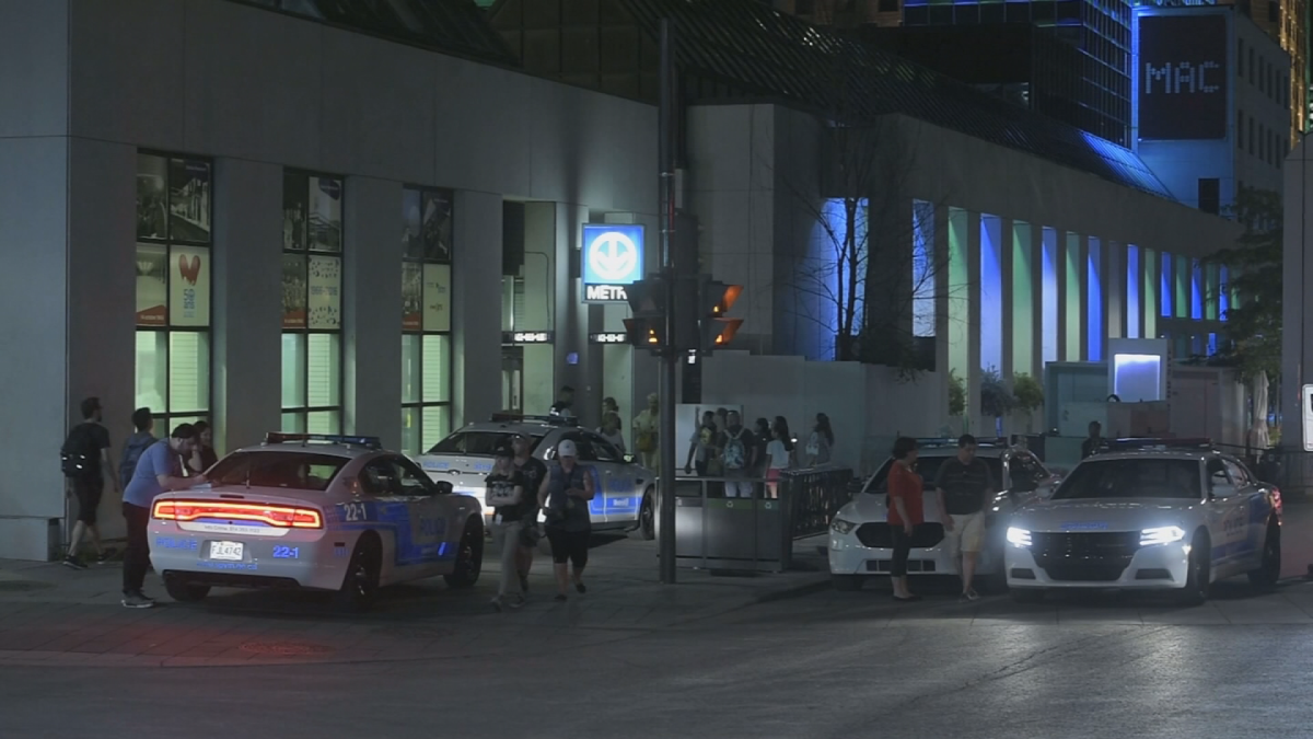 Place-des-Arts metro station was closed late Tuesday night as Montreal police investigated an attack. Wednesday, July 11, 2018.