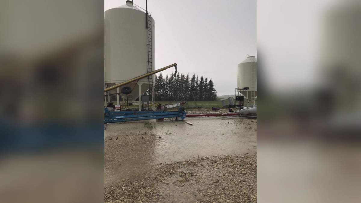 Darcy Timchishen captured the storm that hit his farm on Saturday evening.