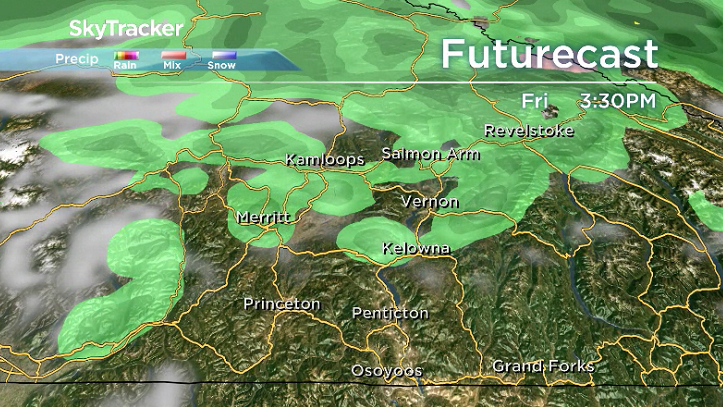 There is the potential for some thunderstorms late Friday in the Okanagan.