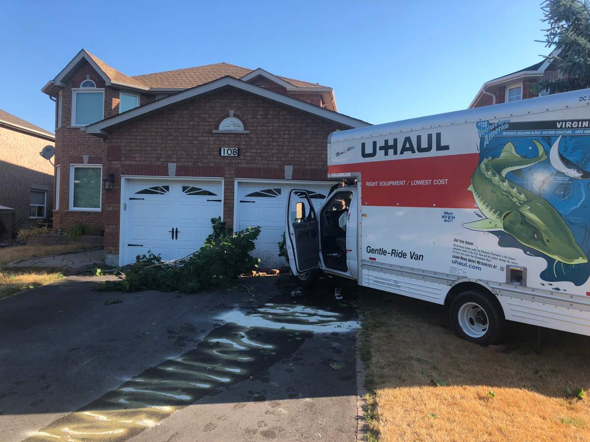2 suspects arrested after U-Haul truck crashes into home in Barrie - image