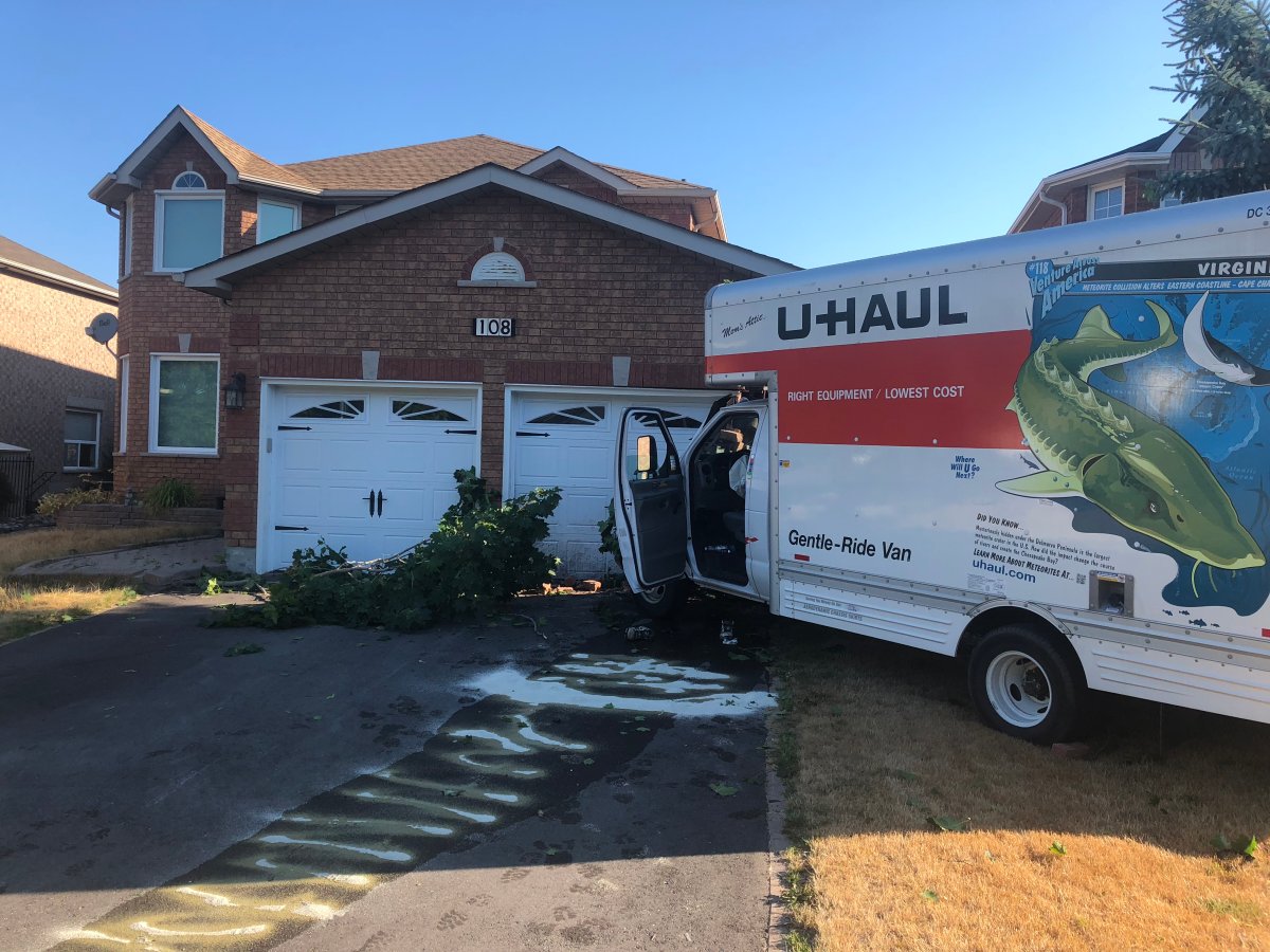 2 suspects arrested after U-Haul truck crashes into home in Barrie - image