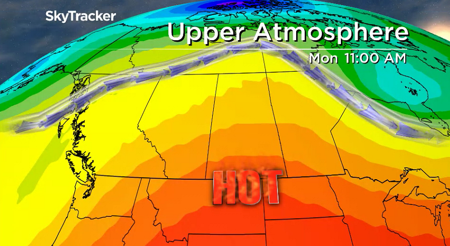 Upper ridge of high pressure rebuilds back in the heat early next week.