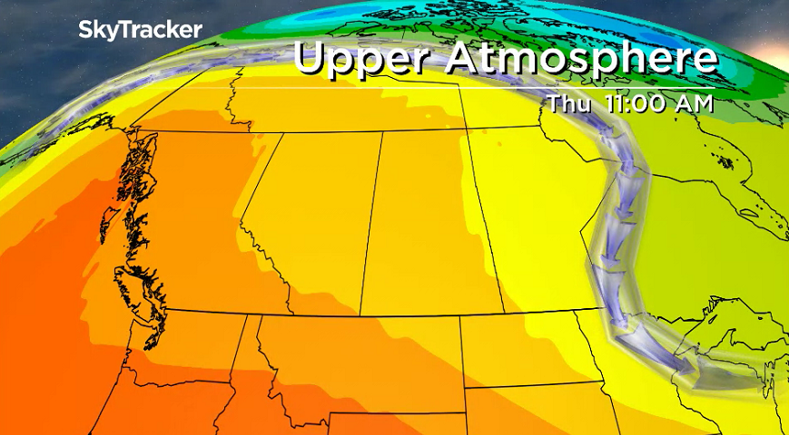 Upper ridge of high pressure warms things back up later this week.