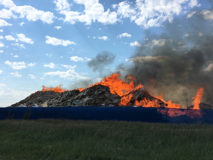 Fire crews battle large blaze at recycling facility in Rocky View