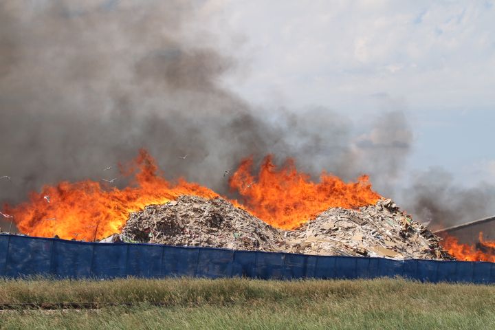 Fire crews battle large blaze at recycling facility in Rocky View