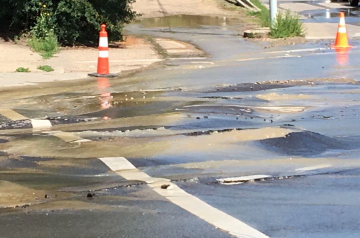 A watermain break at 97 Avenue and Bellamy Hill Road caused some traffic tieups in central Edmonton on Thursday afternoon.