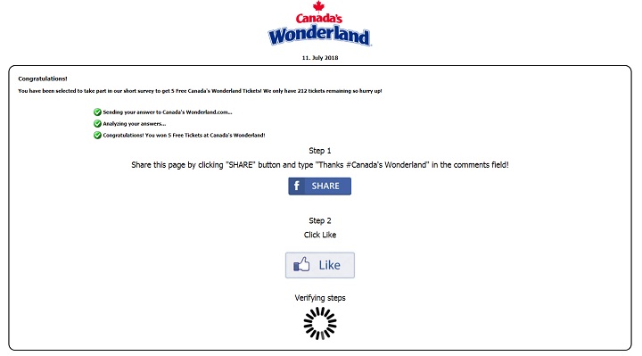 A fraudulent ticket scheme for Canada’s Wonderland is circulating on Facebook.