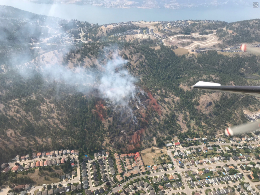 The Yates Road wildfire in Kelowna is in good standing after airtankers dropped retardant to box in the fire, according to the BC Wildfire Service. 