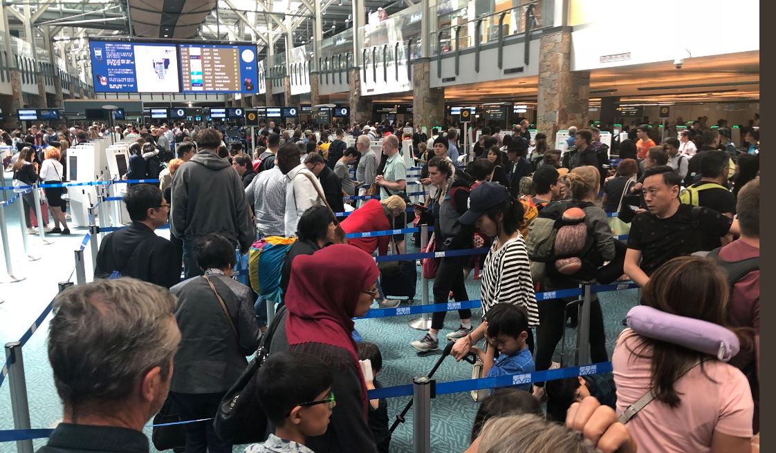 There were long delays at YVR on Monday. 