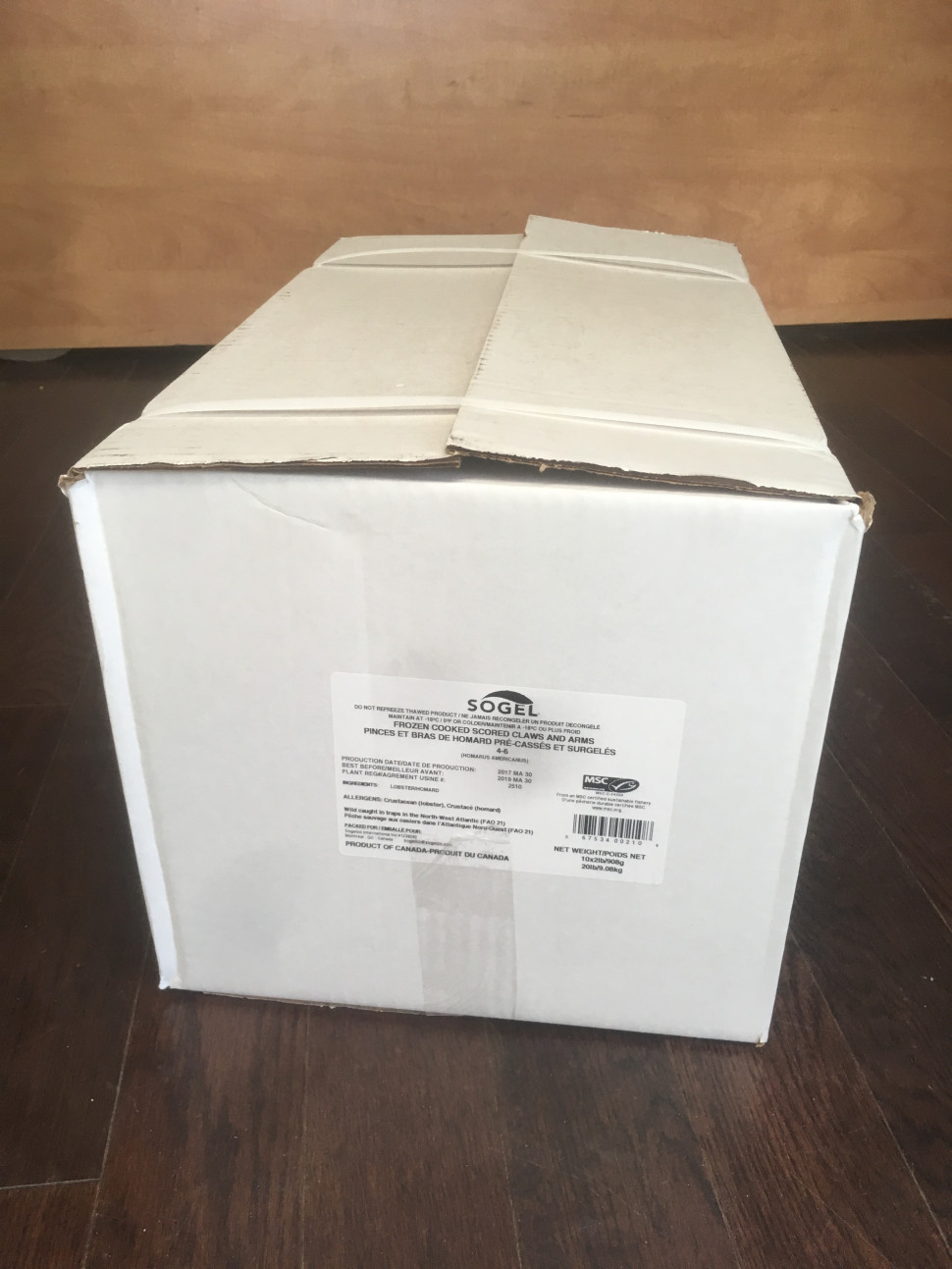 The allegedly stolen lobster meat was packed in 20-lb boxes.