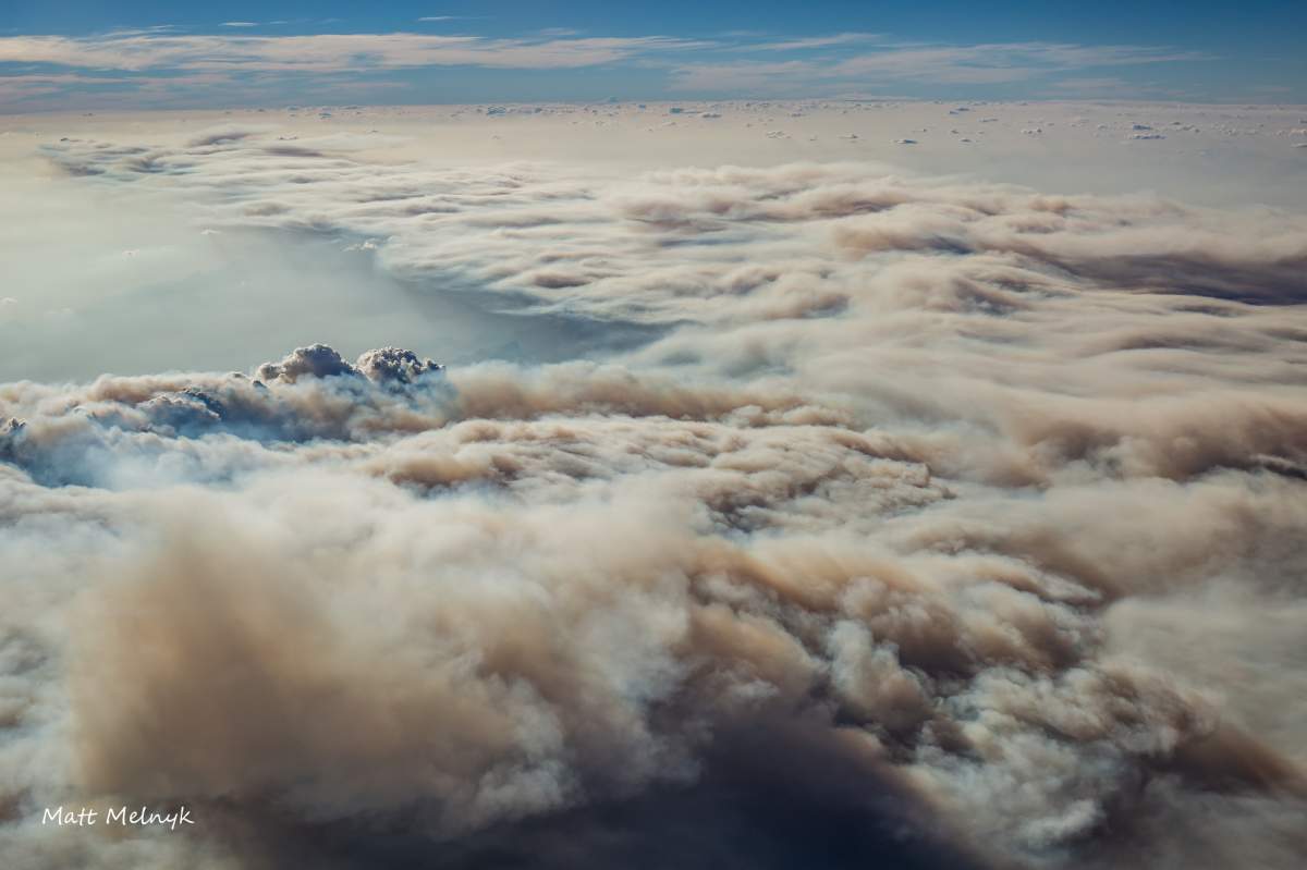 Thick heavy smoke could be seen from 40,000 feet in the air.