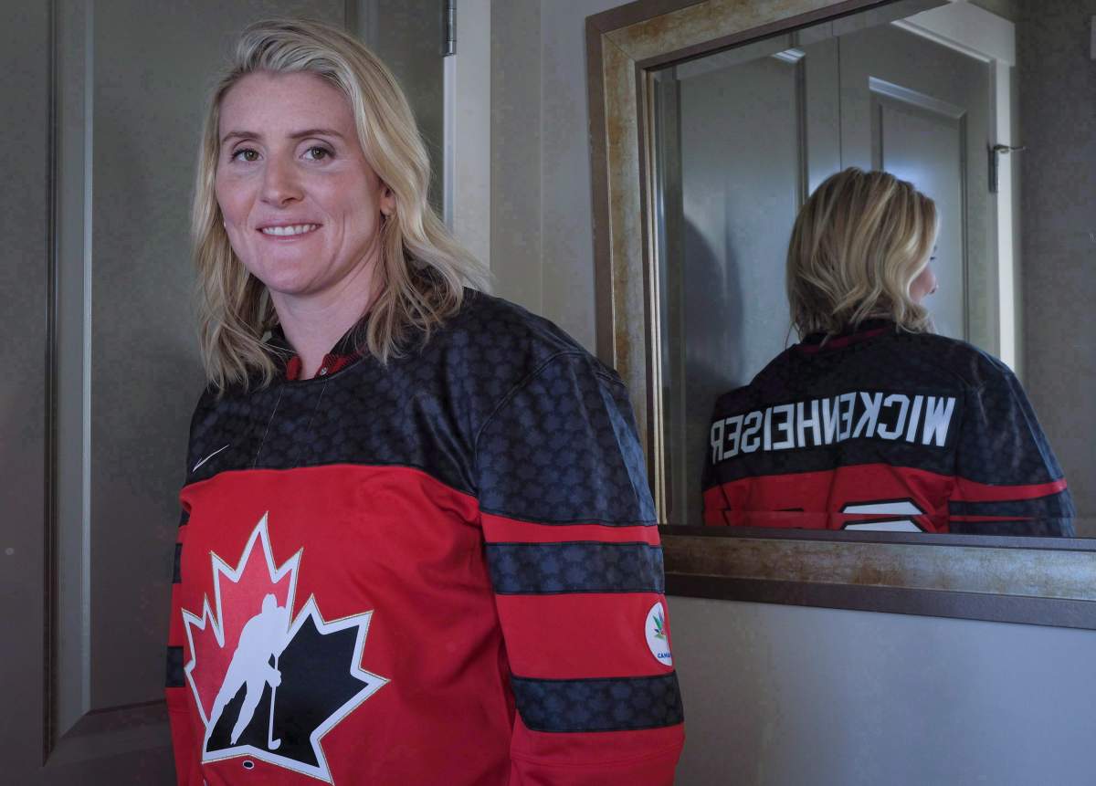 Four time Olympic gold medalist Hayley Wickenheiser poses for a portrait in Calgary on January 11, 2017. 