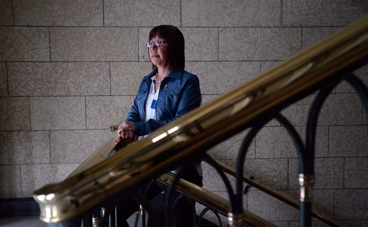 NDP MP Georgina Jolibois is pictured on Parliament Hill in Ottawa on Thursday, Feb. 25, 2016. 