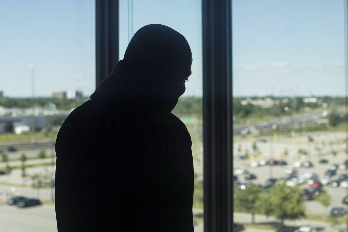Agibola, a Nigerian migrant is pictured at a Centennial College residency where he is being temporarily housed in Toronto on Friday, July 6, 2018. Migrants staying at college residencies will be asked to vacate their temporary shelters on August 15 as many continue to struggle to find permanent rented accommodation.