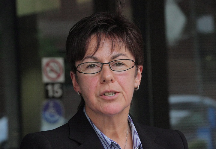 Kim Pate speaks to reporters in Toronto on October 15, 2013. Former inmates and their supporters planned to use Prisoners Justice Day on Friday to renew a push for a memorial at the now defunct Kingston Prison for Women. 