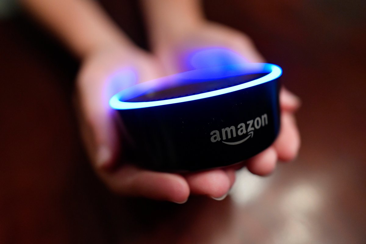 An Amazon Echo Dot speaker is shown in this file photo.