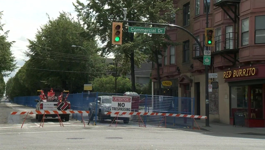 East 1st Avenue's Cassia bakery closed for the summer amid gas line construction.