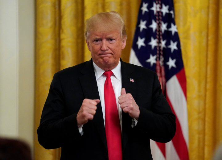 U.S. President Donald Trump hosts an event honoring those working for Immigration and Customs Enforcement and Customs Border Protection at the White House in Washington, U.S., Aug. 20, 2018.  