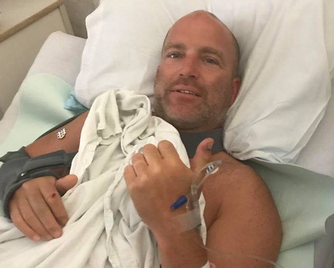 Councillor Matt Whitman is pictured in this photo, taken after surgery  on August 15, 2018.