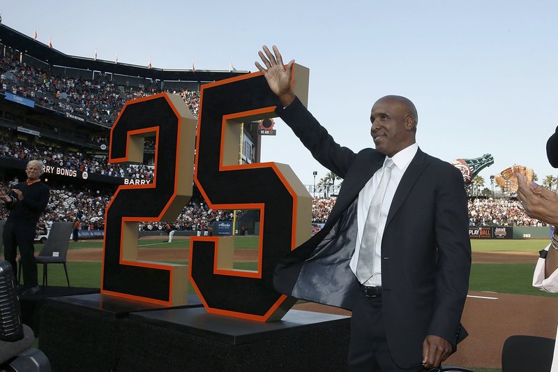 Home run king Barry Bonds has his No. 25 retired by Giants - National